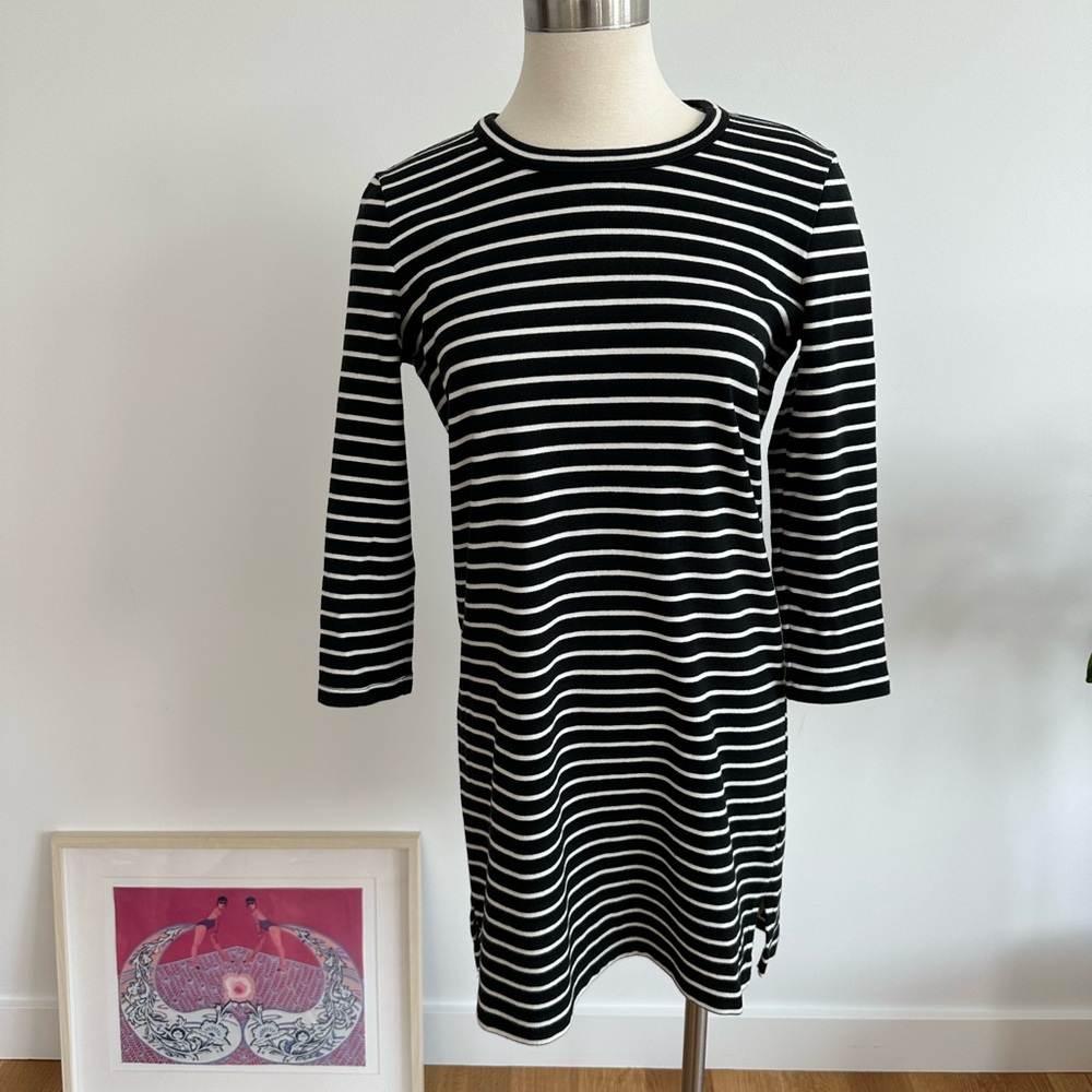 Madewell Black and White Striped Dress, Size Small